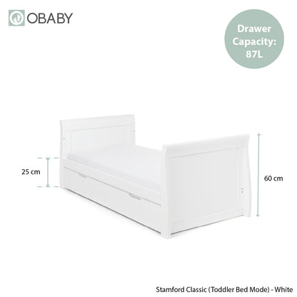 Stamford Classic Sleigh Cot Bed - White