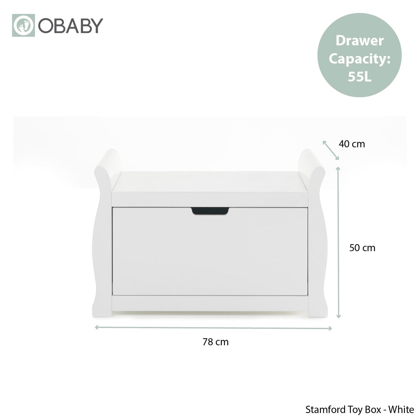 Stamford Sleigh Toy Box - White