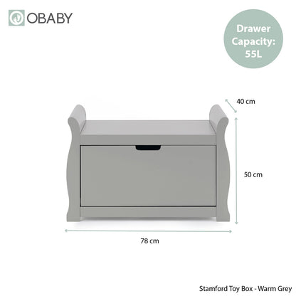 Stamford Sleigh Toy Box - Warm Grey