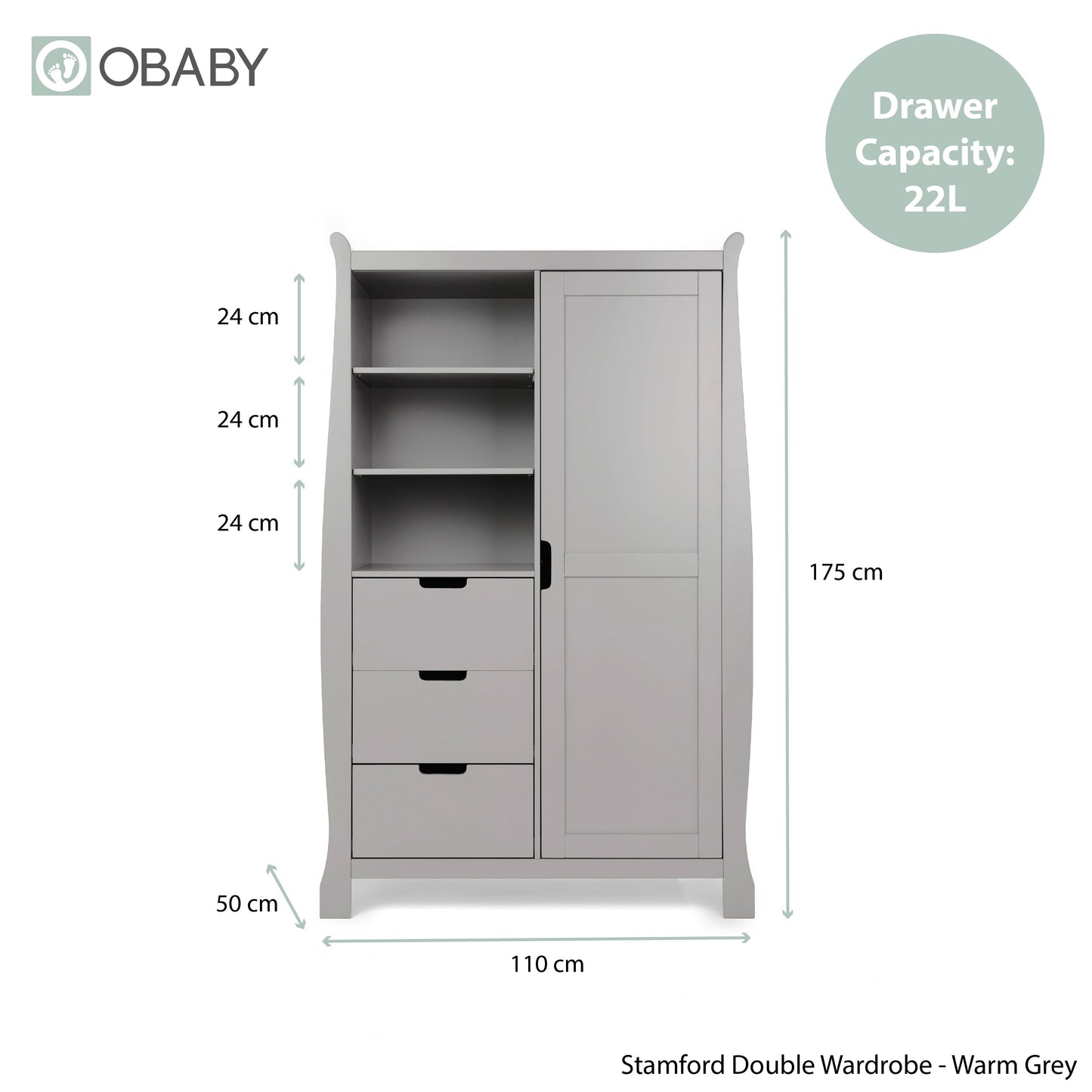 Stamford Luxe Sleigh 3 Piece Room Set - Warm Grey