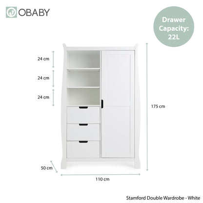 Stamford Luxe Sleigh 3 Piece Room Set - White