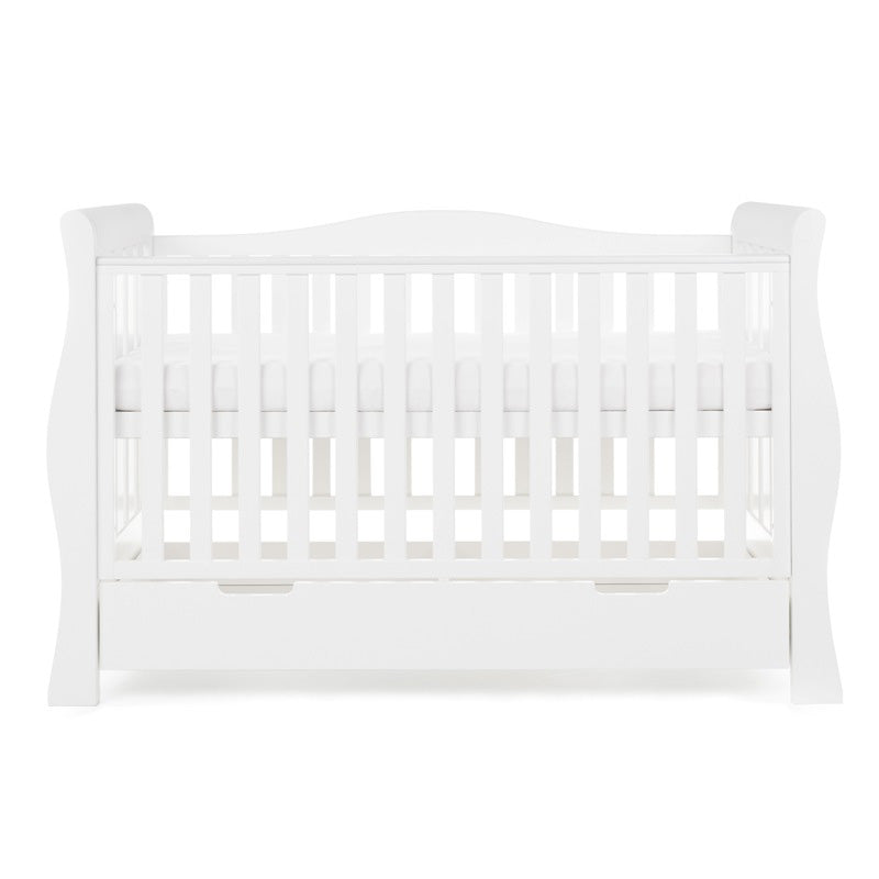 Stamford Luxe Sleigh Cot Bed - White