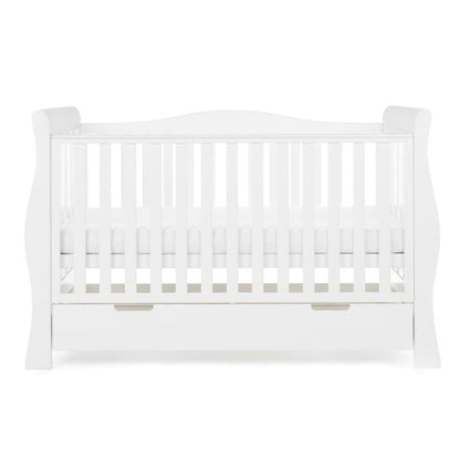 Stamford Luxe Sleigh Cot Bed - White