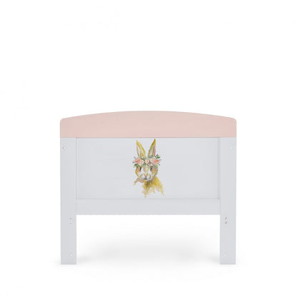 Grace Inspire Cot Bed - Watercolour Rabbit - Pink