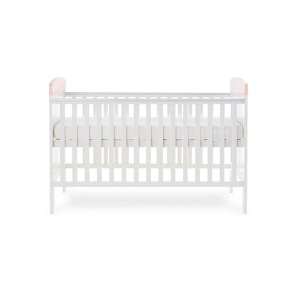 Grace Inspire Cot Bed & Underdrawer - Watercolour Rabbit - Pink