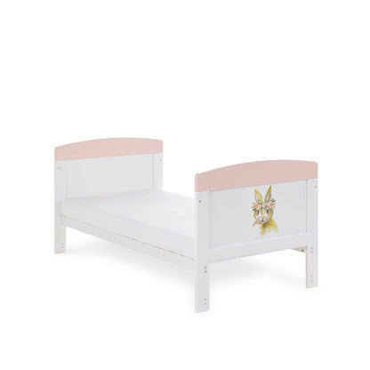 Grace Inspire Cot Bed & Underdrawer - Watercolour Rabbit - Pink
